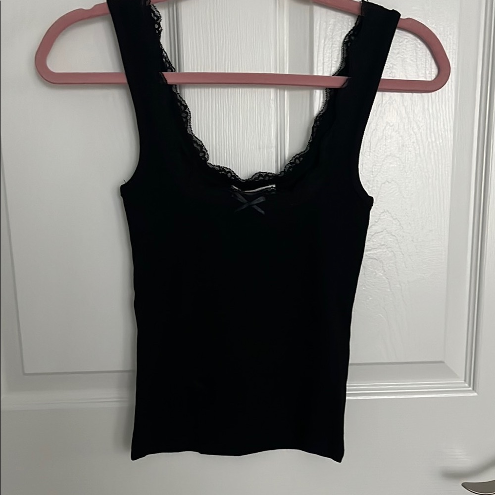 Zara Black Fitted Sleeveless Tank Top